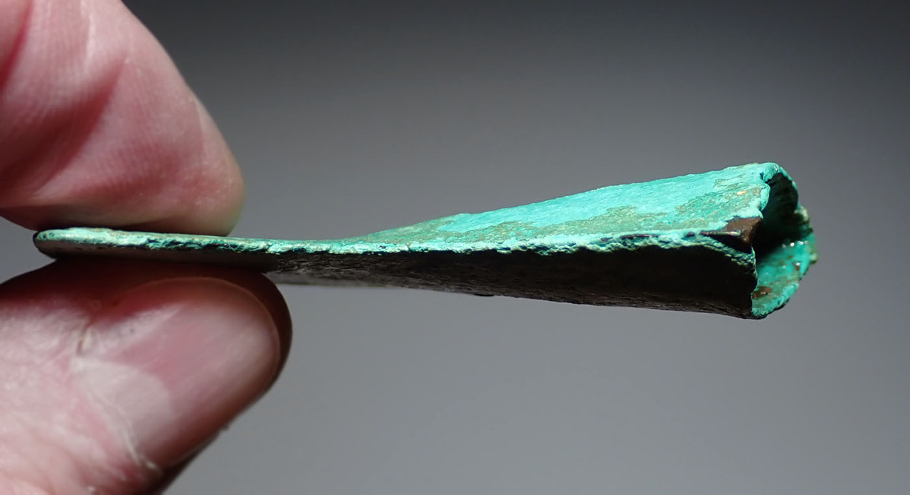 EXCELLENT ANCIENT LAC VIET BRONZE WAR AXE FROM THE SOUTHEAST ASIA DONG SON CULTURE  *SEA25