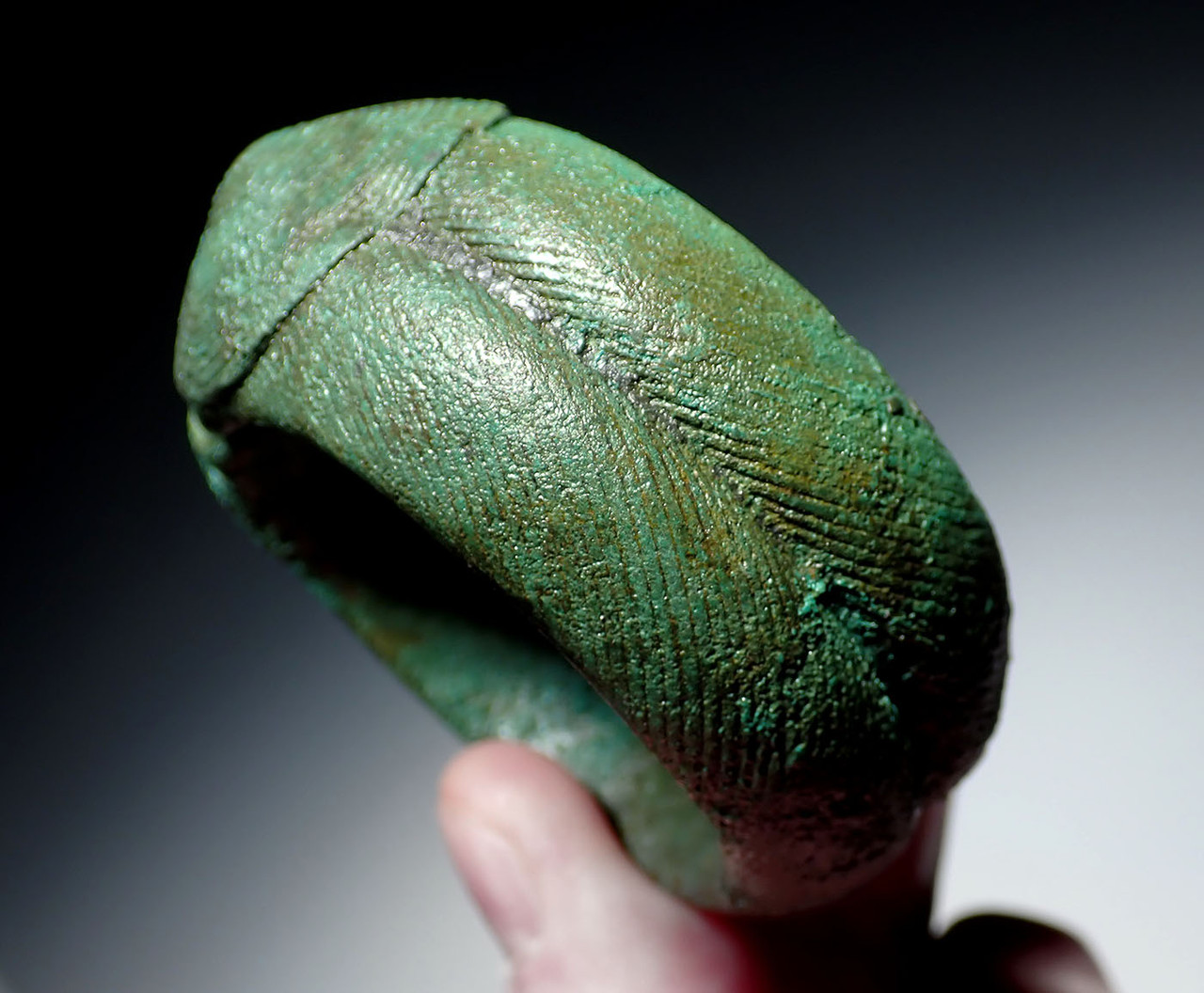  HEAVY WIDE DOUBLE SPIRAL ANCIENT SOLID BRONZE PRESTIGE BANGLE BRACELET FROM THE SOUTHEAST ASIA DONG SON CULTURE  *SEA14