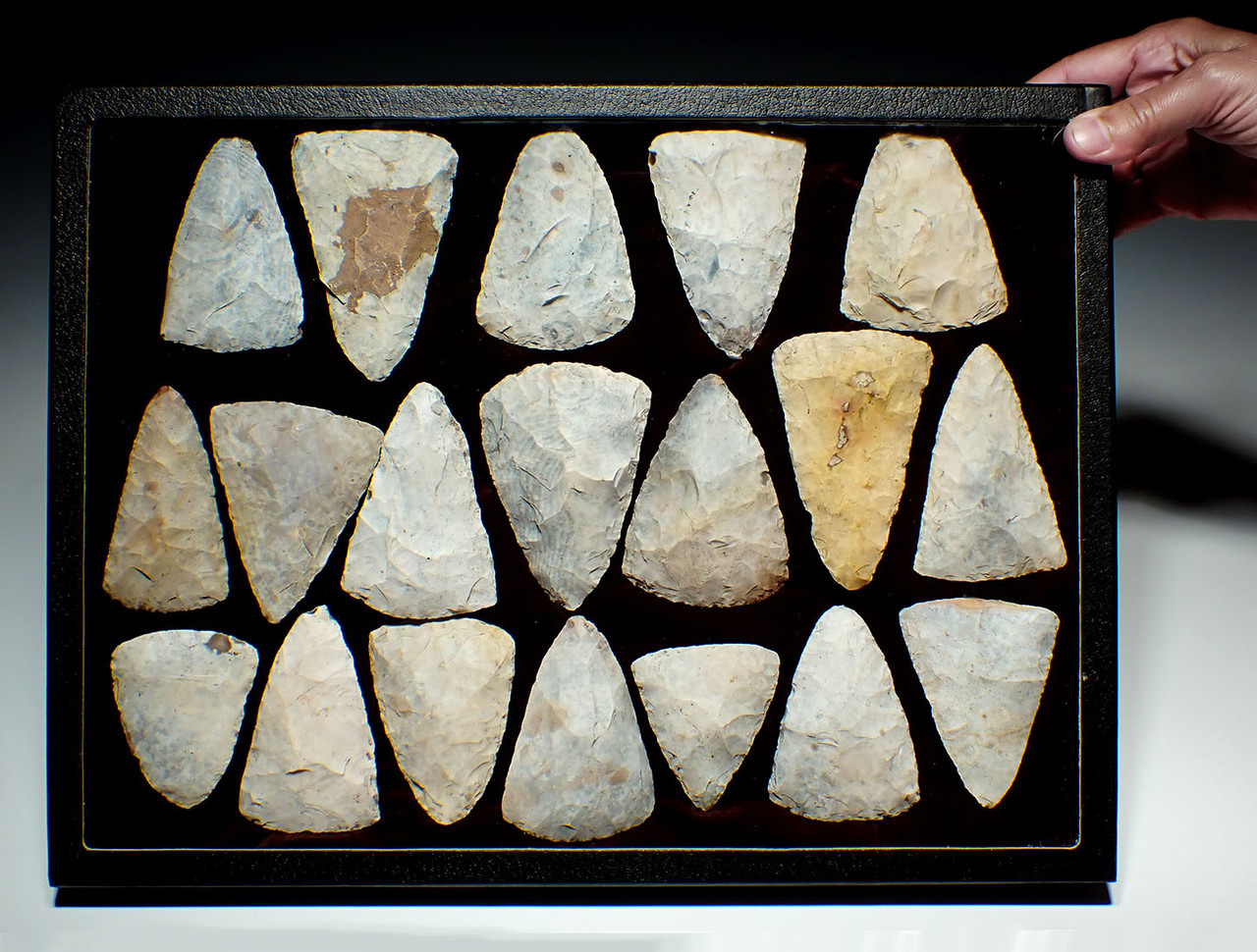 MUSEUM-CLASS MAYAN COMPLETE ORIGINAL CEREMONIAL FLAKED STONE WAR AXE HOARD OFFERING SET  *PC622