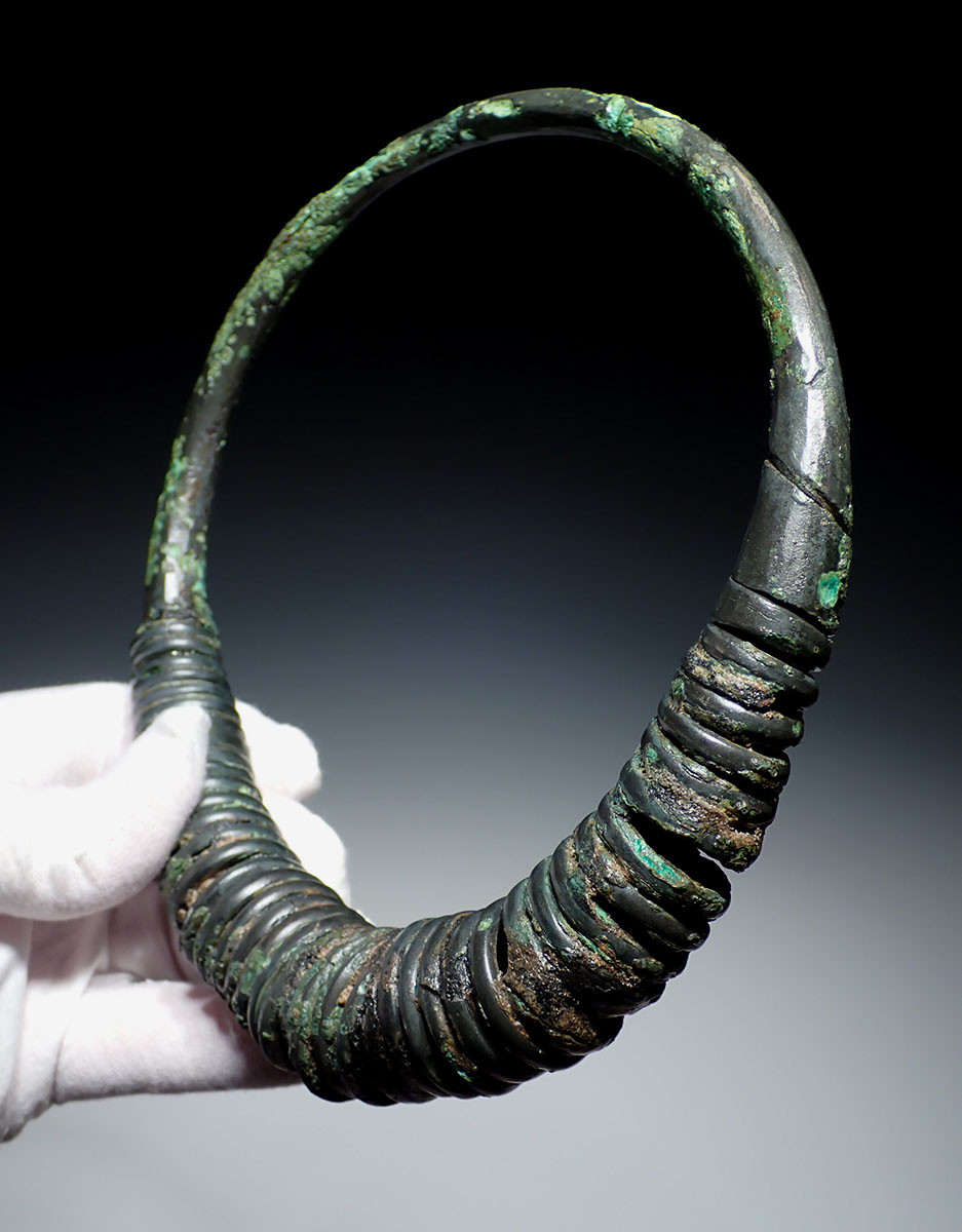 ELABORATE KHMER EMPIRE ANGKOR ANCIENT BRONZE PRESTIGE TORC NECKLACE FROM SOUTHEAST ASIA  *SEA22