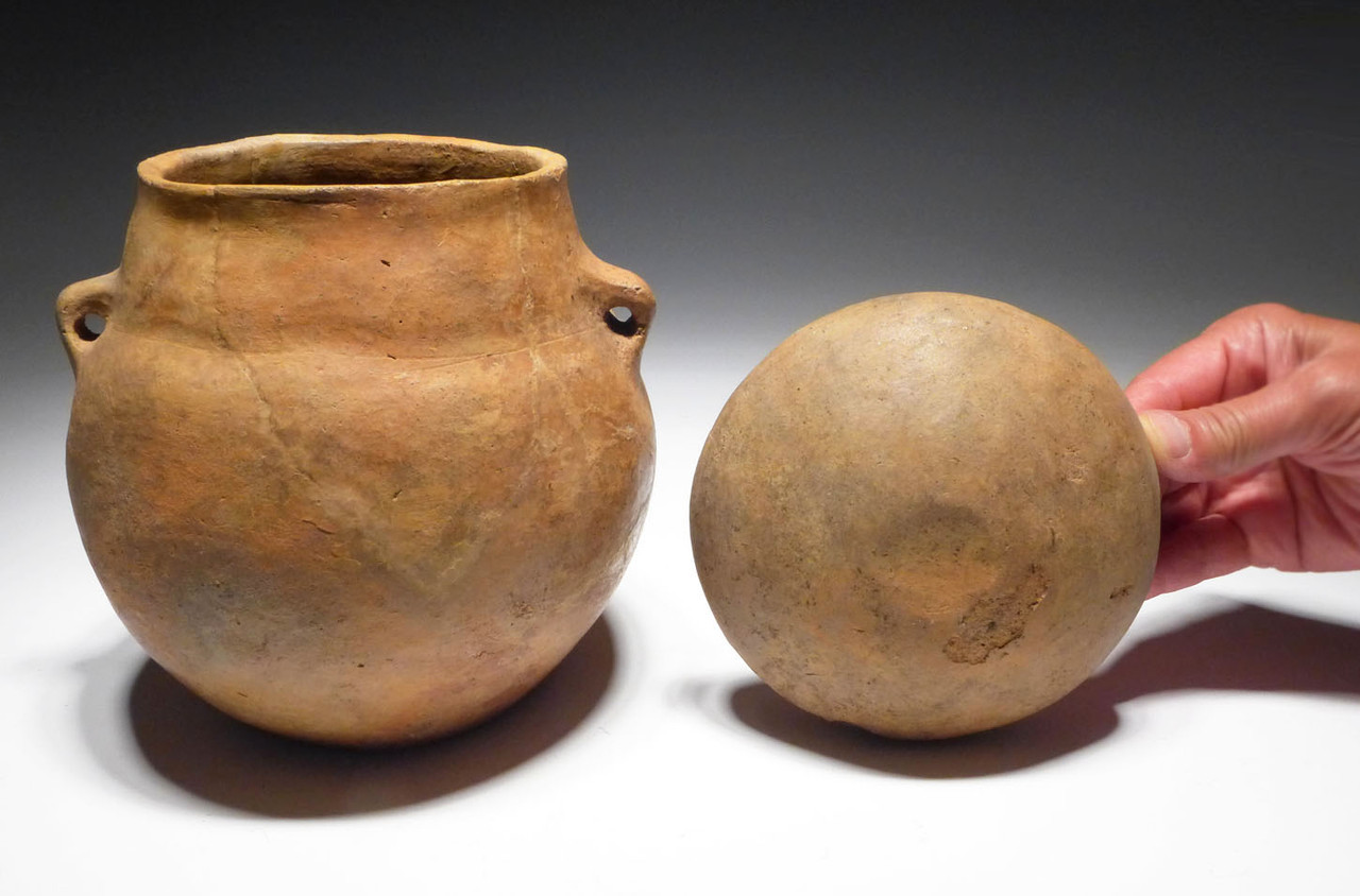 RARE BRONZE AGE CERAMIC BURIAL URN WITH LID FROM THE EUROPEAN URNFIELD LUSATIAN CULTURE  *URN48