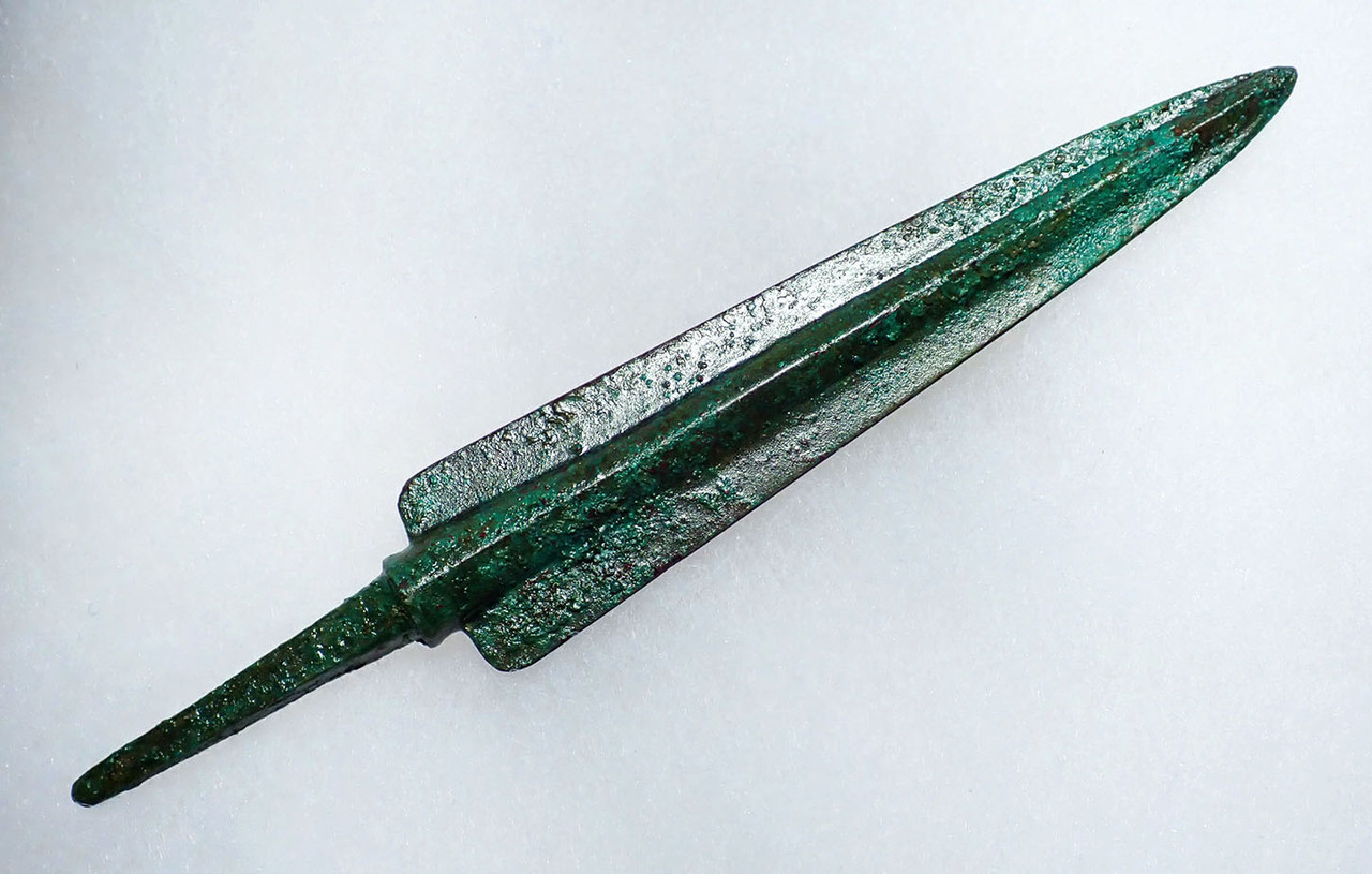 FINEST LARGE LURISTAN ANCIENT NEAR EAST BRONZE ARMOR-PIERCING JAVELIN SPEARHEAD  *LUR418