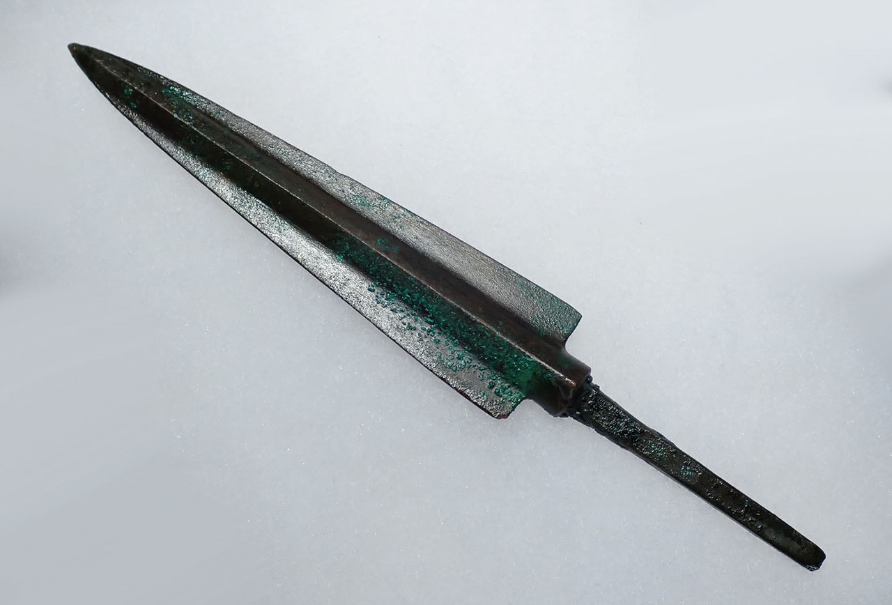 FINEST LARGE LURISTAN ANCIENT NEAR EAST BRONZE ARMOR-PIERCING JAVELIN SPEARHEAD  *LUR416
