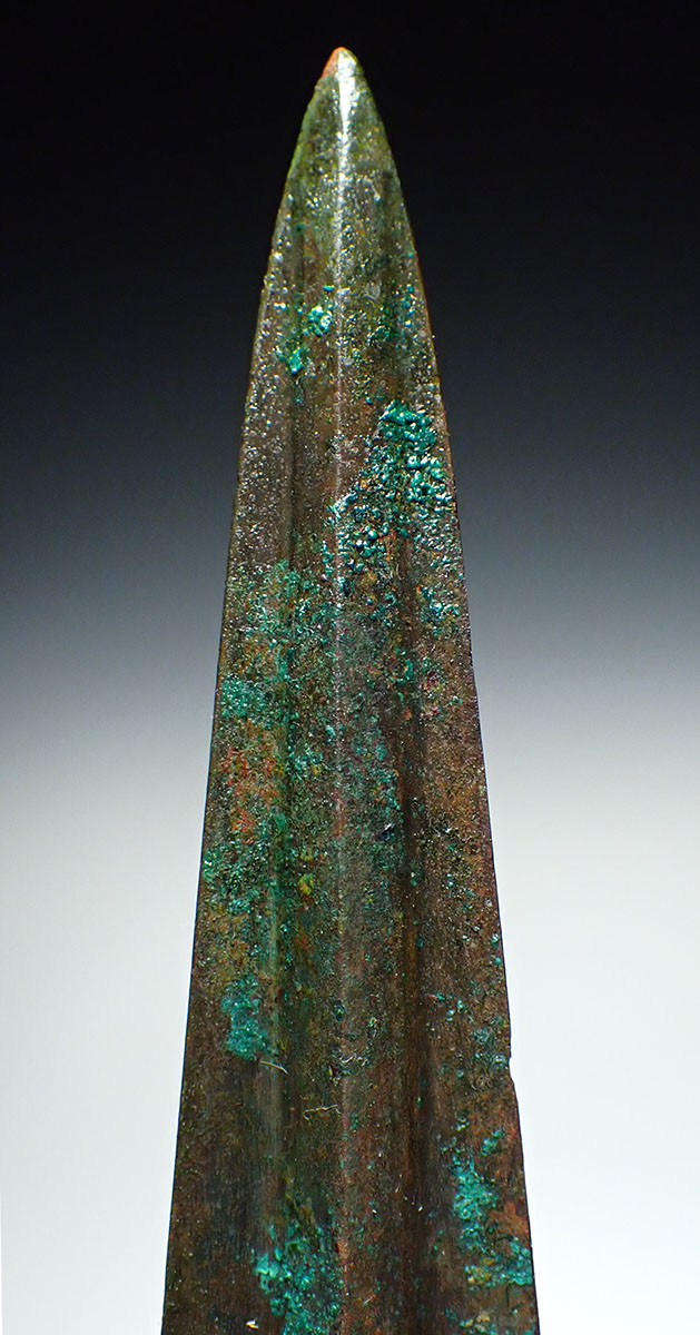 FINEST LARGE LURISTAN ANCIENT NEAR EAST BRONZE ARMOR-PIERCING JAVELIN SPEARHEAD  *LUR416