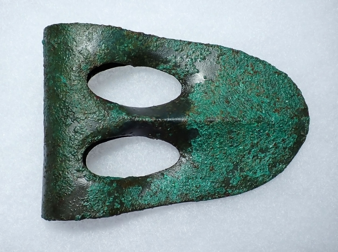 FINEST ANCIENT BRONZE BIBLICAL CANAANITE PHOENICIAN FENESTRATED DUCK-BILL WAR AXE FROM THE AGE OF THE PATRIARCHS  *LUR422