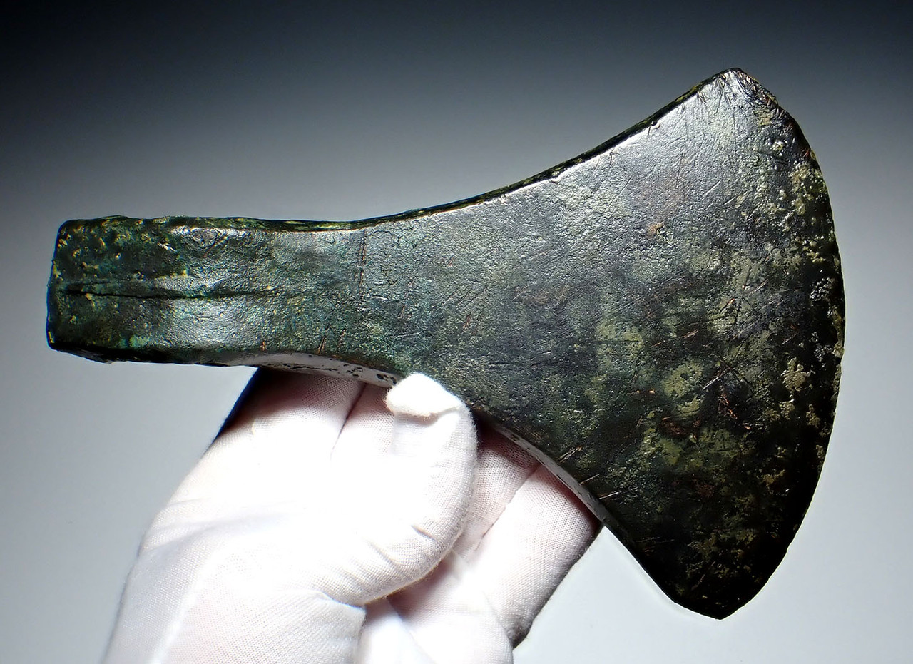 LARGE ANCIENT BRONZE TWO-HANDED HEAVY SHOCK INFANTRY WAR AXE FROM THE NEAR EAST  *LUR415