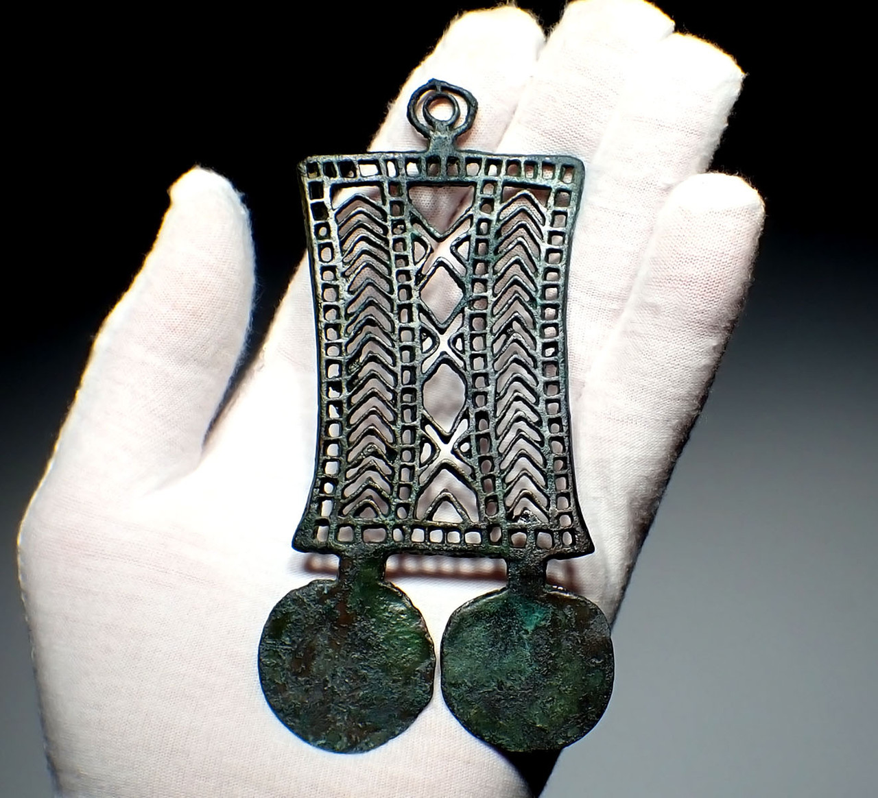 EXTREMELY RARE SAKA SCYTHIAN ANCIENT HORSEBACK NOMAD BRONZE TRIBAL CLAN BADGE PENDANT OF THE NEAR EAST  *LUR421