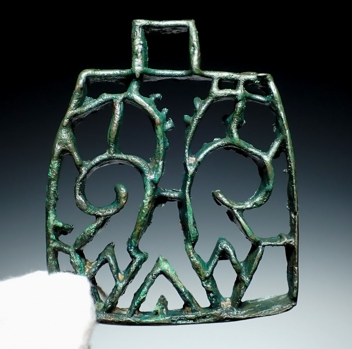 EXCEPTIONAL ANCIENT BRONZE HORSE ORNAMENT PENDANT TRIBAL BADGE DECORATION FROM A NOBLE SAKA SCYTHIAN HORSEBACK WARRIOR  *LUR424