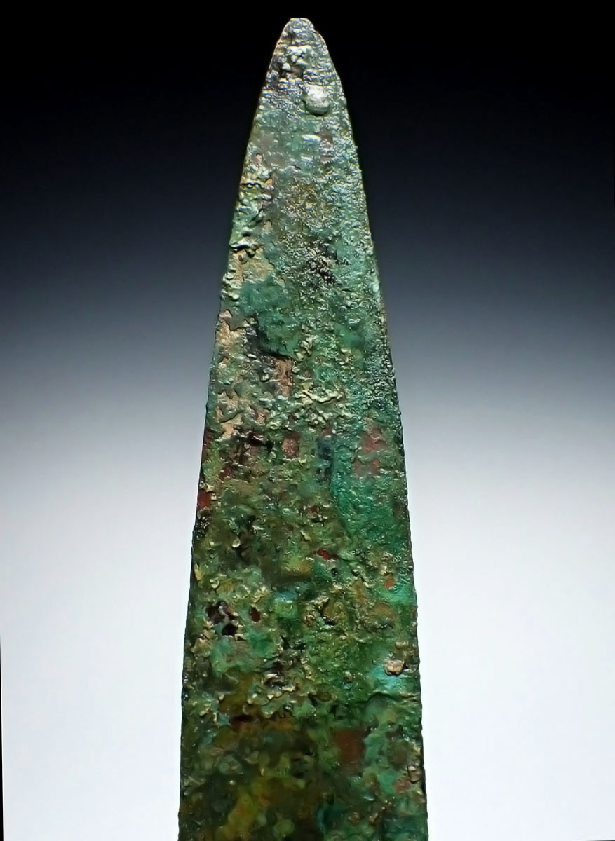 ANCIENT LURISTAN BRONZE DAGGER KNIFE WITH COLORFUL PATINA *LUR413