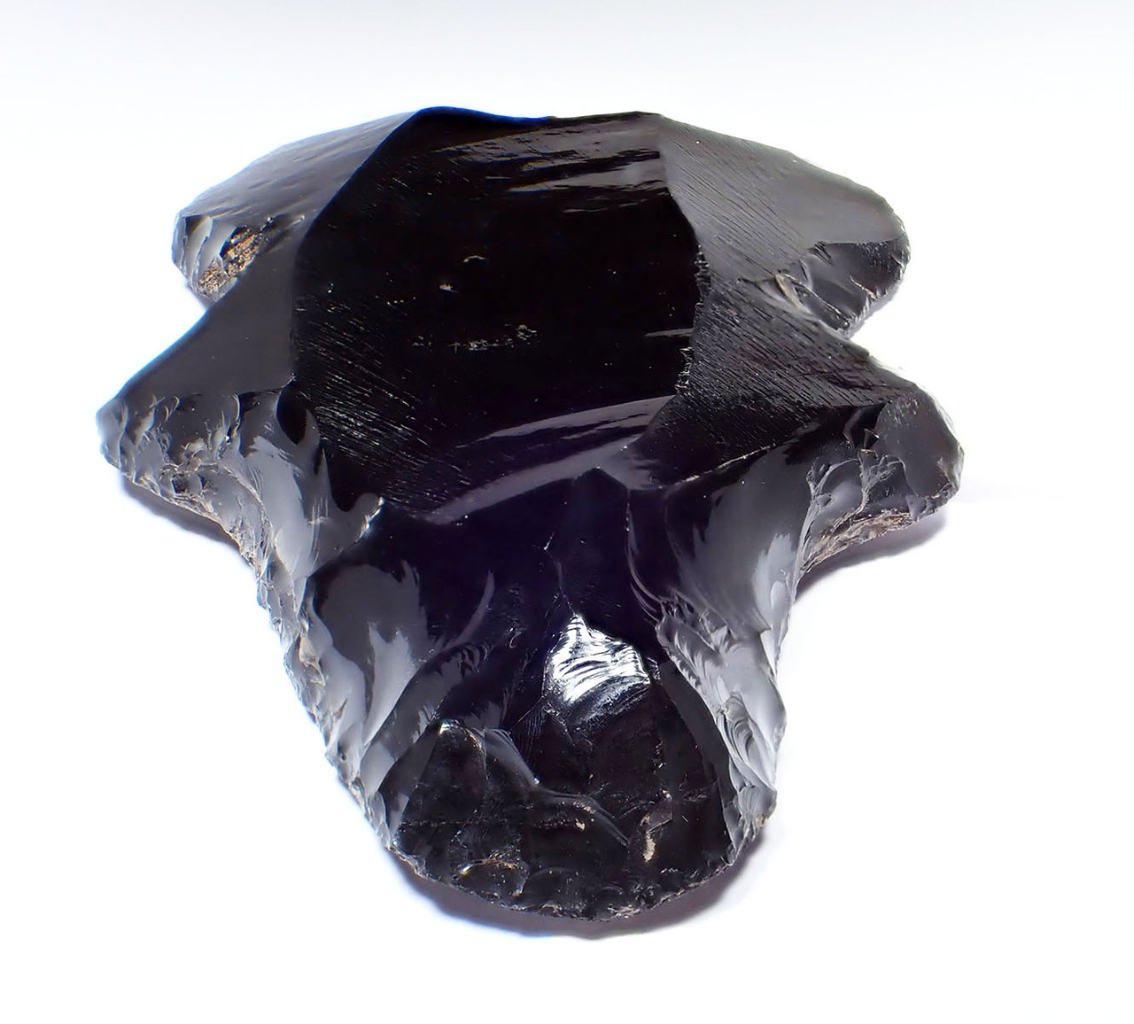 EXTREMELY RARE MAYAN PRE-COLUMBIAN LARGE OBSIDIAN HUMAN SACRIFICE CEREMONIAL ECCENTRIC EFFIGY FIGURE FROM A CENOTE  *PC647