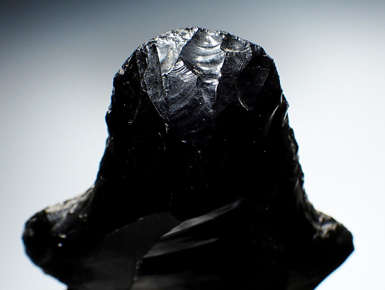 EXTREMELY RARE MAYAN PRE-COLUMBIAN LARGE OBSIDIAN HUMAN SACRIFICE CEREMONIAL ECCENTRIC EFFIGY FIGURE FROM A CENOTE  *PC647