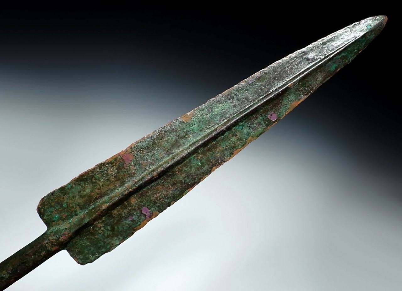 LARGE SUMERIAN ANCIENT BRONZE PHALANX PIKE SOCKETED SPEARHEAD FROM THE NEAR EAST  *R345