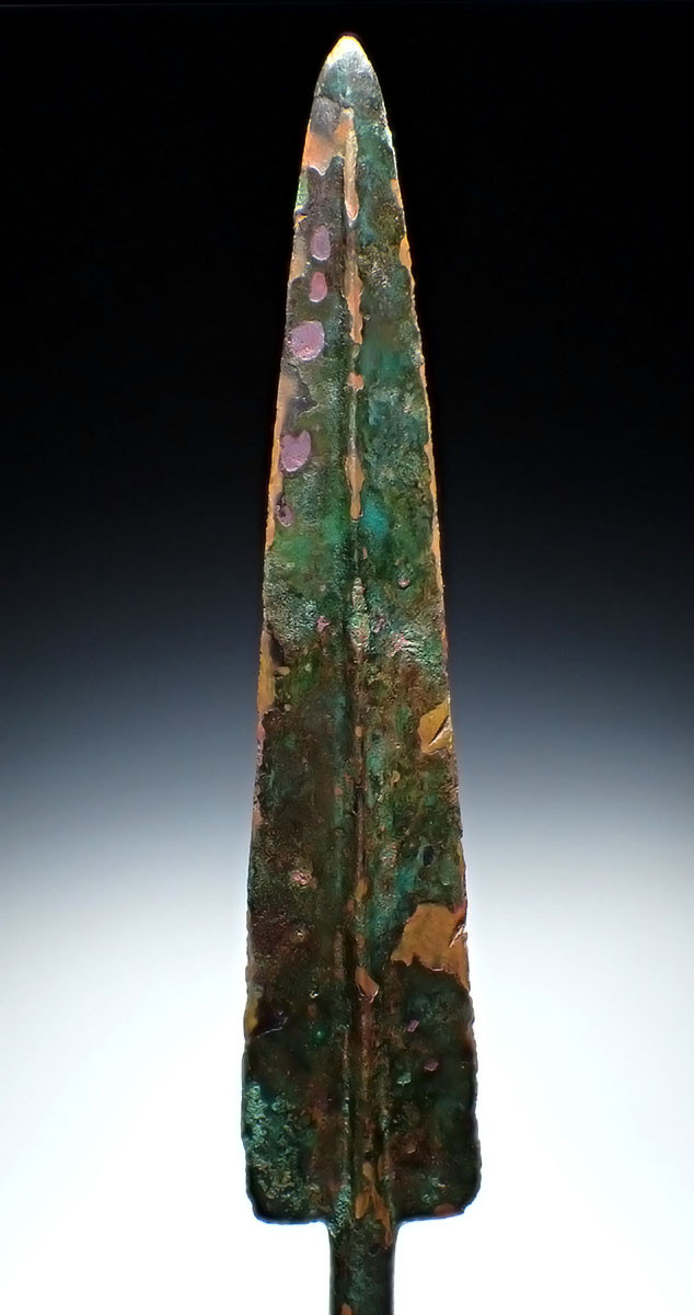 LARGE SUMERIAN ANCIENT BRONZE PHALANX PIKE SOCKETED SPEARHEAD FROM THE NEAR EAST  *R345