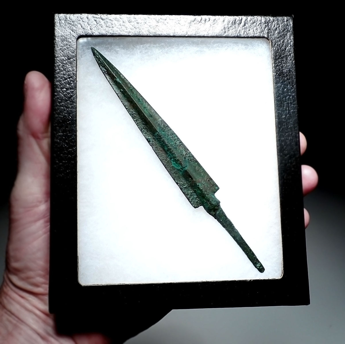 FINEST LARGE LURISTAN ANCIENT NEAR EAST BRONZE ARMOR-PIERCING JAVELIN SPEARHEAD  *LUR425