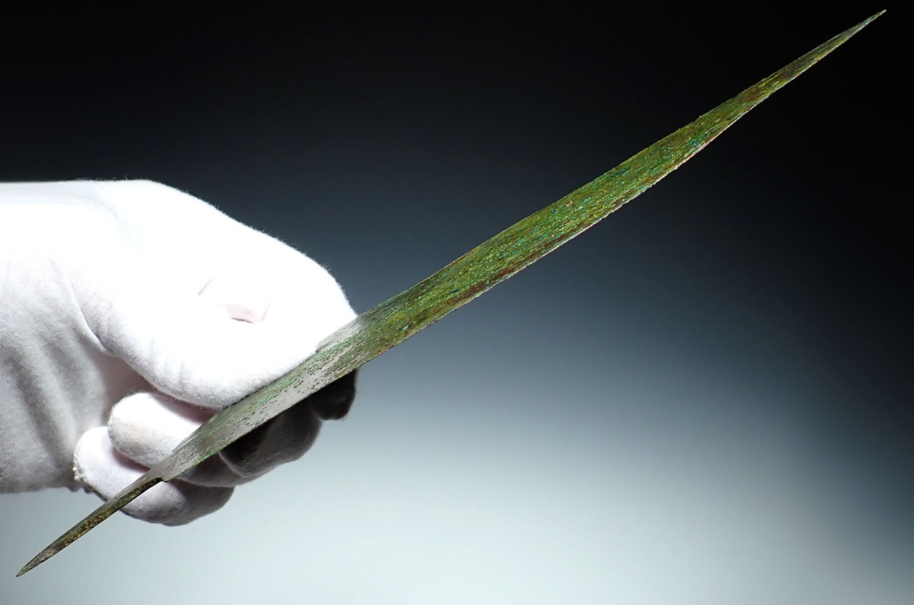 COLORFUL LARGE ANCIENT LURISTAN SHEET BRONZE DAGGER FROM THE NEAR EAST  *LUR429