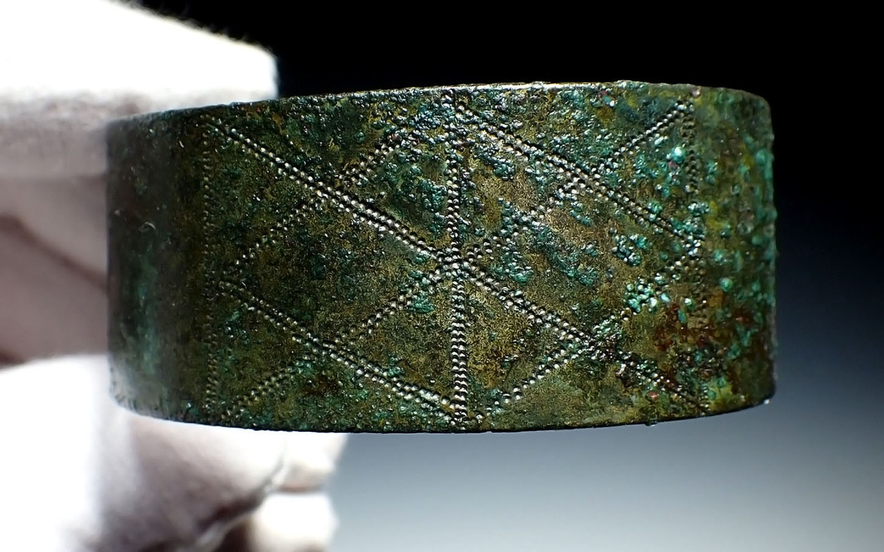 EXTREMELY RARE DECORATED LURISTAN HAMMERED BRONZE BANGLE BRACELET CUFF FROM THE ANCIENT NEAR EAST  *LUR431