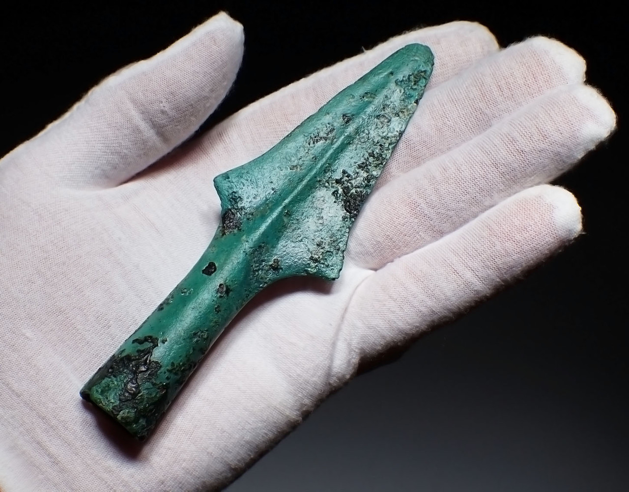 SUPERB ANCIENT LAC VIET BRONZE JAVELIN SPEARHEAD FROM THE SOUTHEAST ASIA DONG SON CULTURE  *SEA36