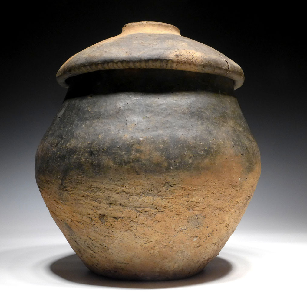 MUSEUM-CLASS ANCIENT PRESTIGE CLASS CERAMIC URN WITH LID FROM THE EUROPEAN BRONZE AGE URNFIELD LUSATIAN CULTURE  *URN31