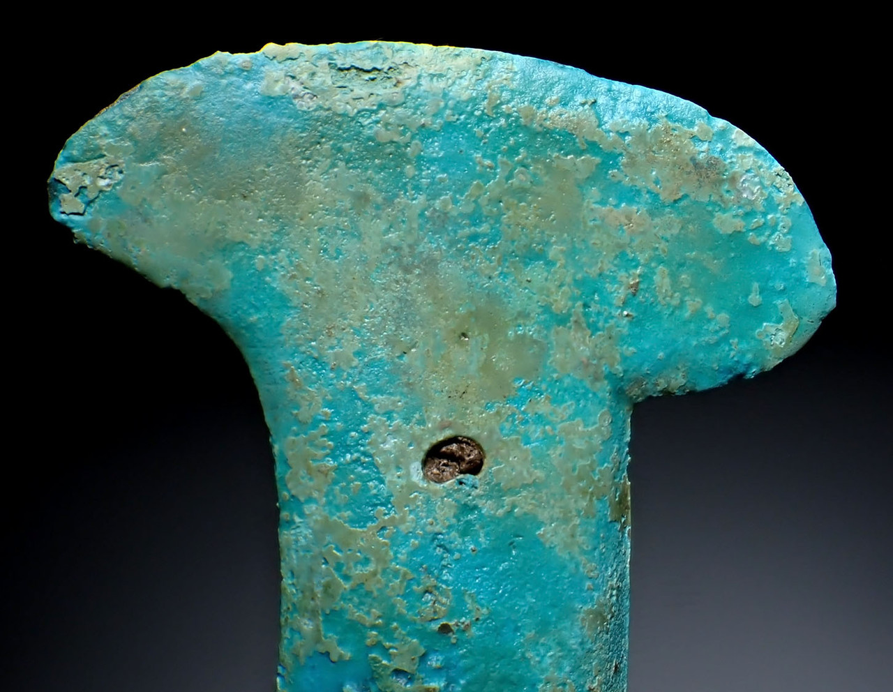 STUNNING SEAFOAM GREEN ANCIENT LAC VIET BRONZE WAR AXE FROM THE SOUTHEAST ASIA DONG SON CULTURE  *SEA47