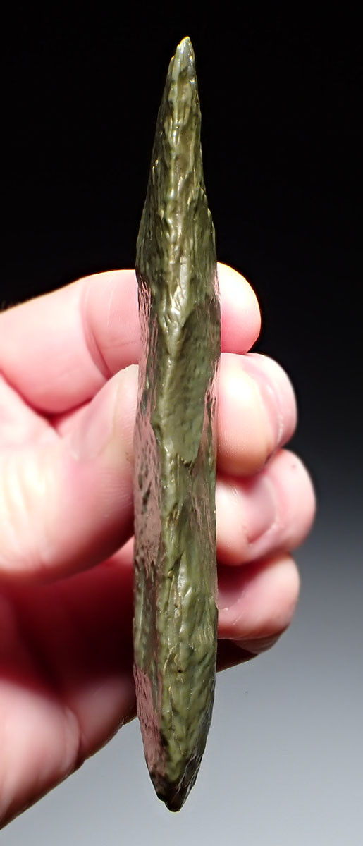 FLARED BIT GREEN JASPER CELT WAR AXE FROM THE TENERIAN AFRICAN NEOLITHIC PEOPLE OF THE GREEN SAHARA  *CAP454