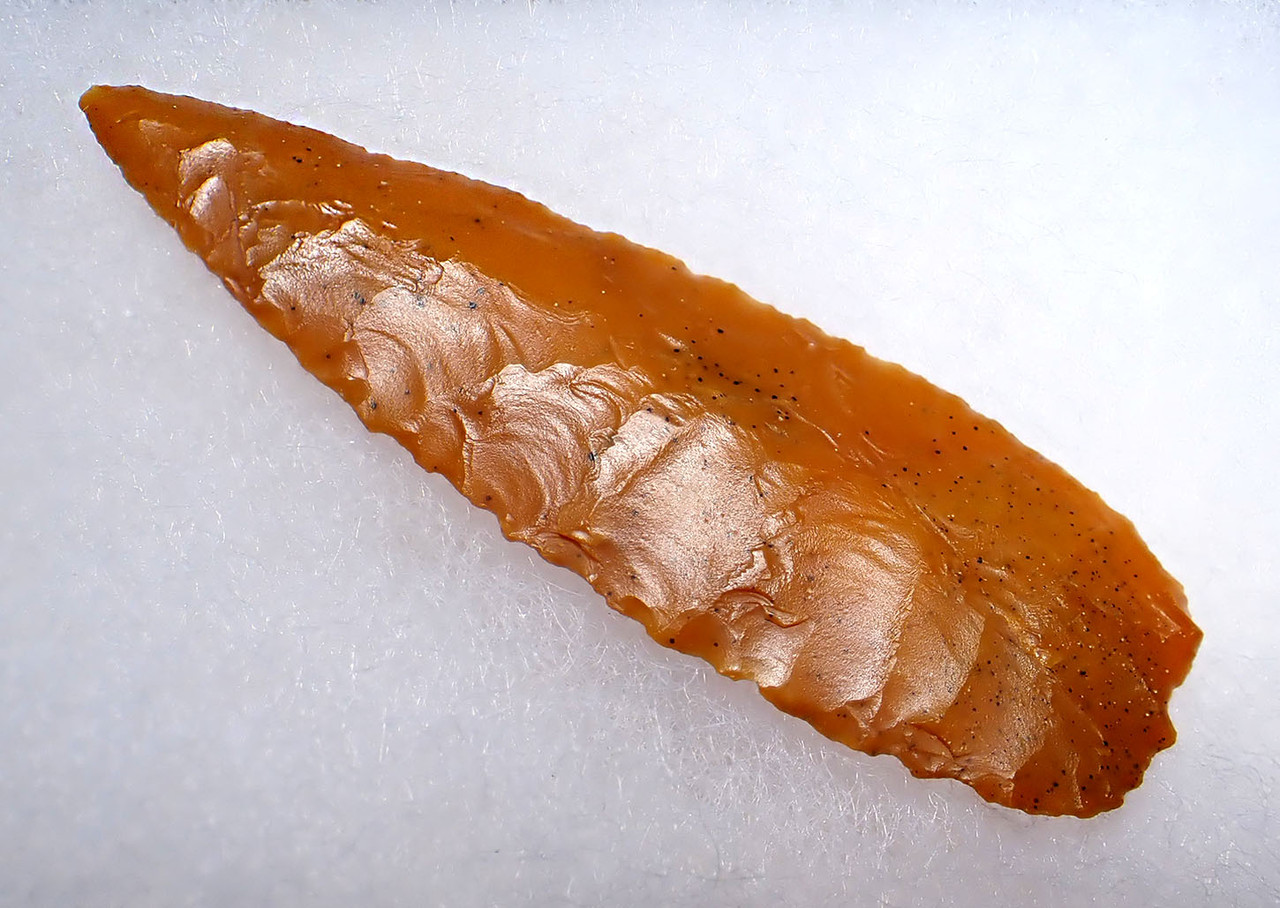 BEST OF THE LIFETIME COLLECTION - LARGE RARE TENERIAN NEOLITHIC GOLD JASPER PRESTIGE ARROWHEAD  *CAP452