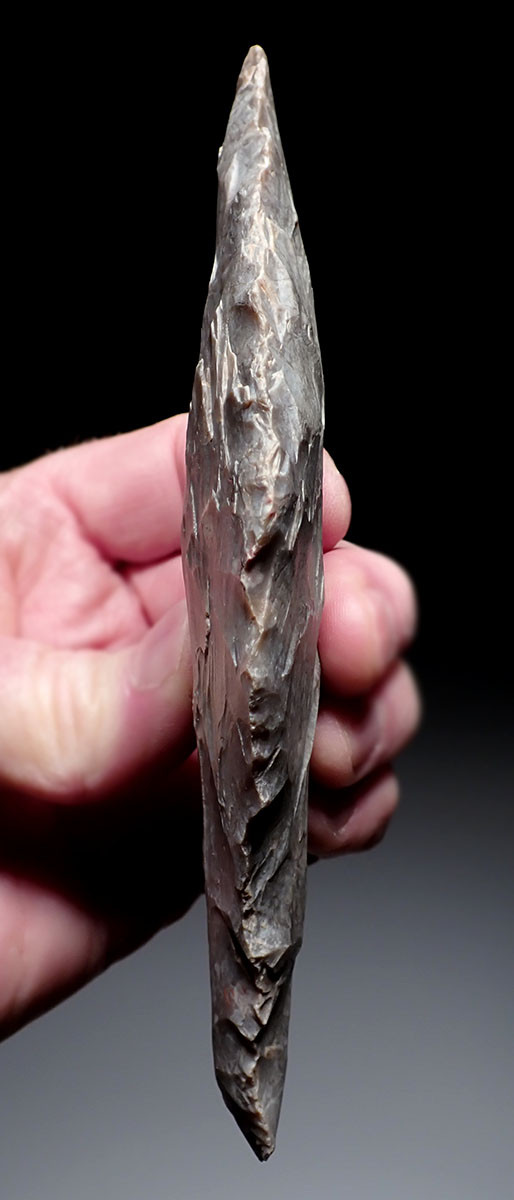 UNUSUAL LARGE PRESTIGE CAPSIAN NEOLITHIC FLAKED PLUM FLINT LEAF BLADE FROM THE SAHARA  *CAP457