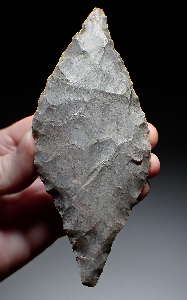 UNUSUAL LARGE PRESTIGE CAPSIAN NEOLITHIC FLAKED PLUM FLINT LEAF BLADE FROM THE SAHARA  *CAP457