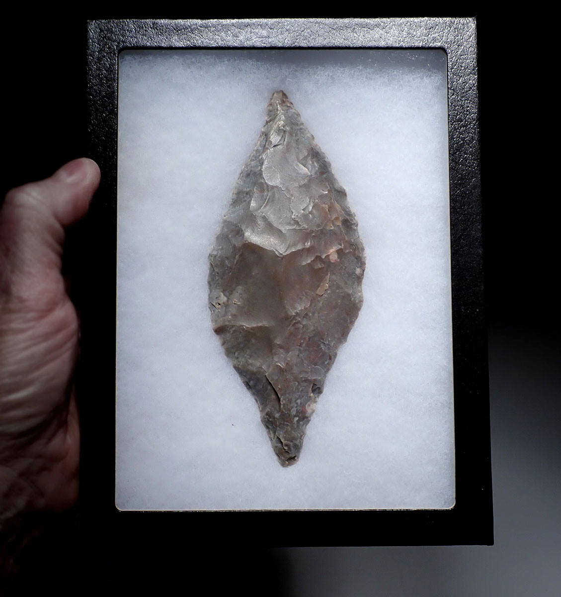 UNUSUAL LARGE PRESTIGE CAPSIAN NEOLITHIC FLAKED PLUM FLINT LEAF BLADE FROM THE SAHARA  *CAP457