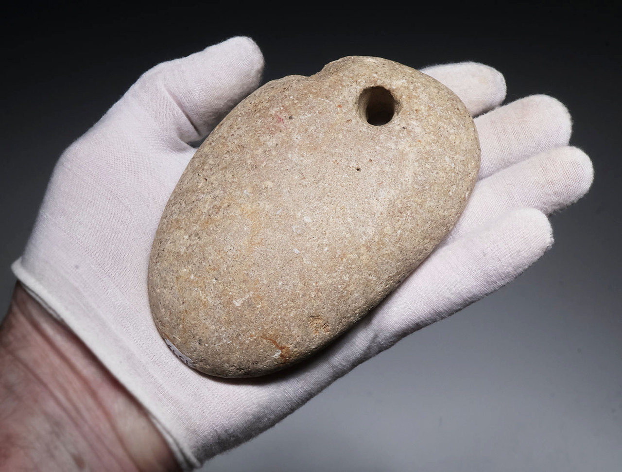 LARGE 8000 TO 4000 YEAR OLD NEOLITHIC STONE FISHING NET WEIGHT SINKER FROM FRANCE  *N351