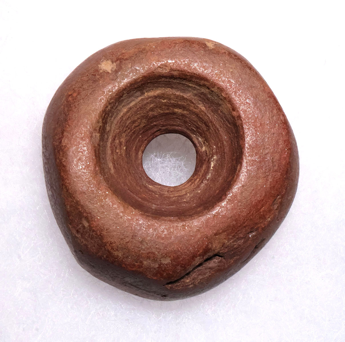 UNBROKEN RED STONE DRILLED RING FROM THE NEOLITHIC OF CAPSIAN TRADITION OF NW AFRICA  *CAP464