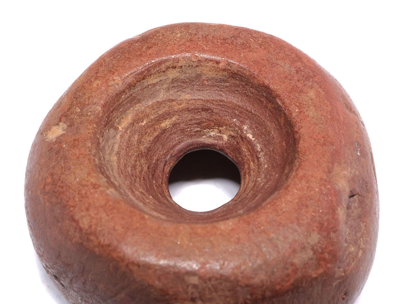 UNBROKEN RED STONE DRILLED RING FROM THE NEOLITHIC OF CAPSIAN TRADITION OF NW AFRICA  *CAP464