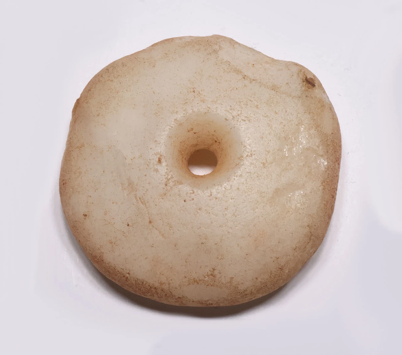 QUARTZ STONE DRILLED DISK TALISMAN BEAD PENDANT FROM THE NEOLITHIC OF CAPSIAN TRADITION OF NW AFRICA  *CAP462