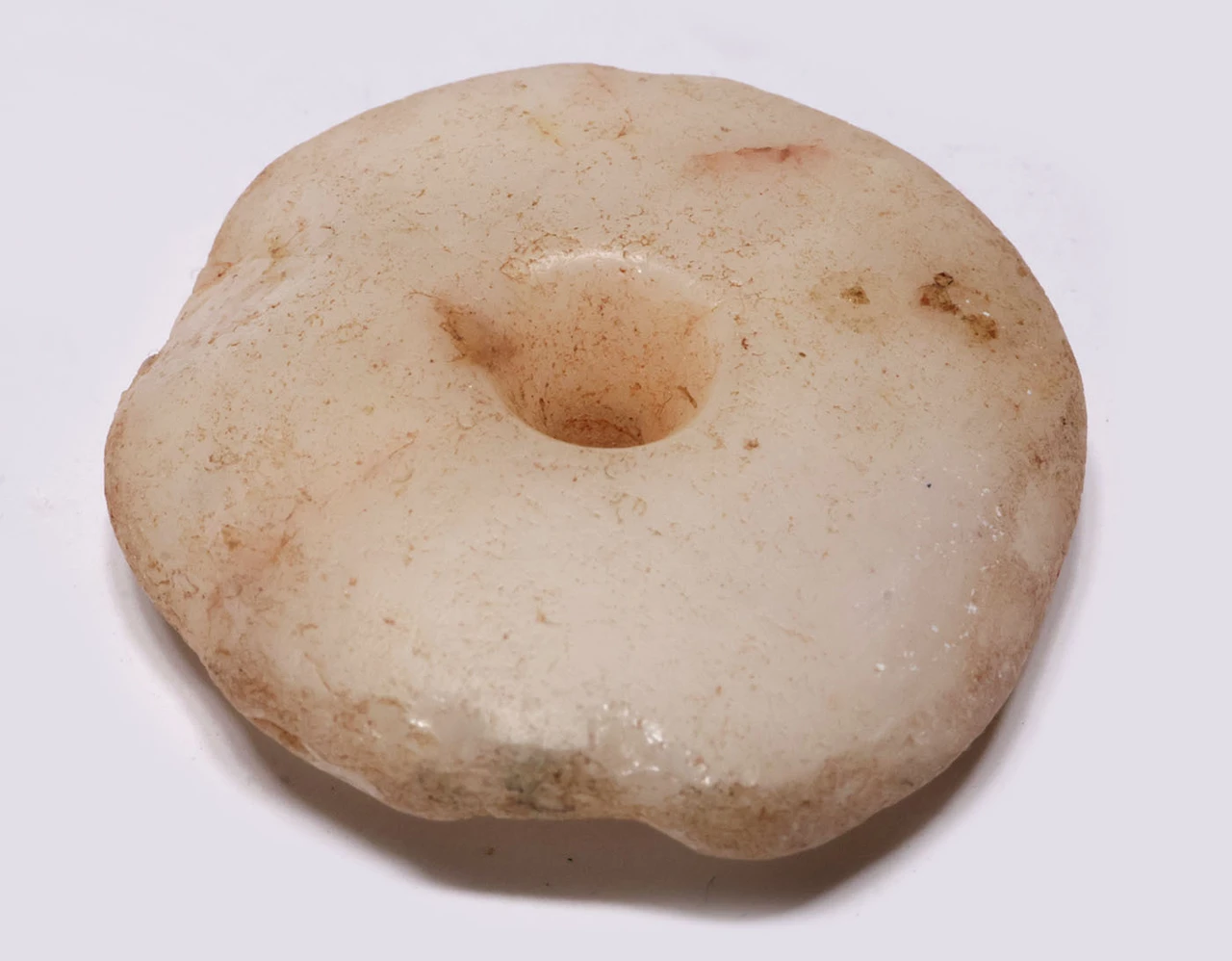 QUARTZ STONE DRILLED DISK TALISMAN BEAD PENDANT FROM THE NEOLITHIC OF CAPSIAN TRADITION OF NW AFRICA  *CAP462