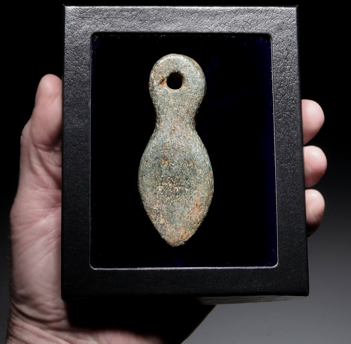 LARGEST OF THE COLLECTION AFRICAN NEOLITHIC OF CAPSIAN TRADITION CARVED FEMALE FORM STONE TALISMAN PENDANT  *CAP465
