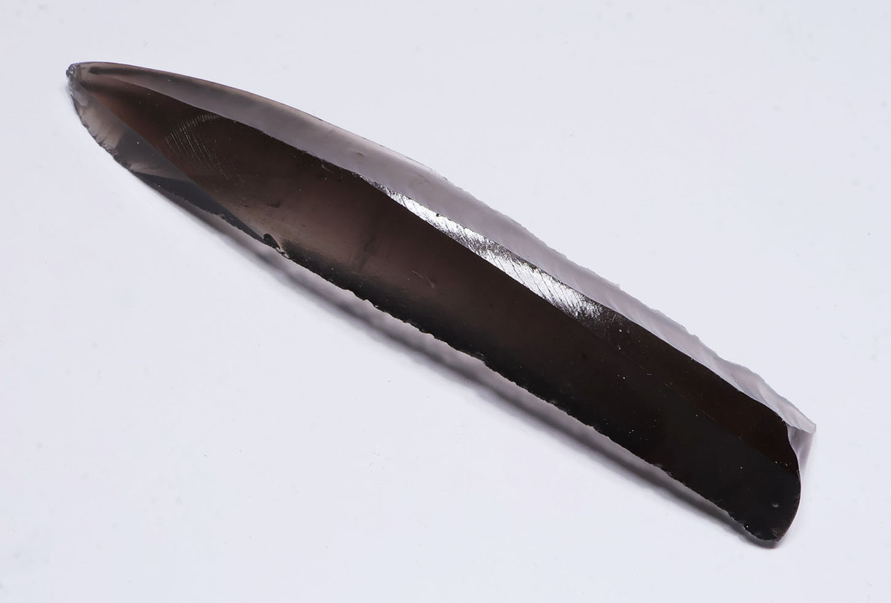 UNBROKEN AZTEC PRE-COLUMBIAN OBSIDIAN PRISMATIC BLADE FOR RITUAL BLOOD-LETTING SACRIFICE  *PC659