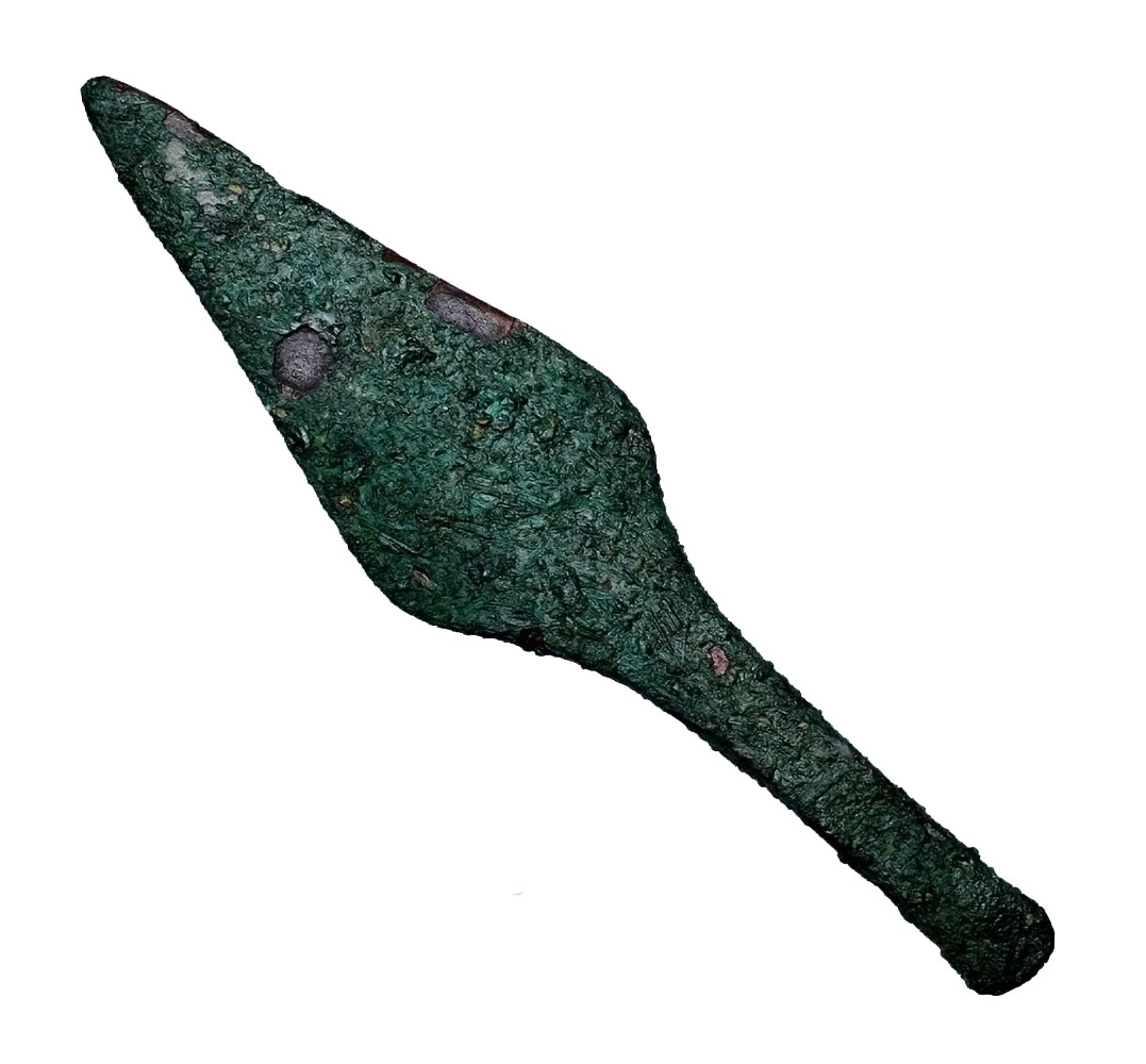 LARGE ANCIENT MESOPOTAMIA BRONZE ARROWHEAD PROJECTILE POINT OF THE EARLIEST TYPE FROM THE NEAR EAST  *LUR457XX