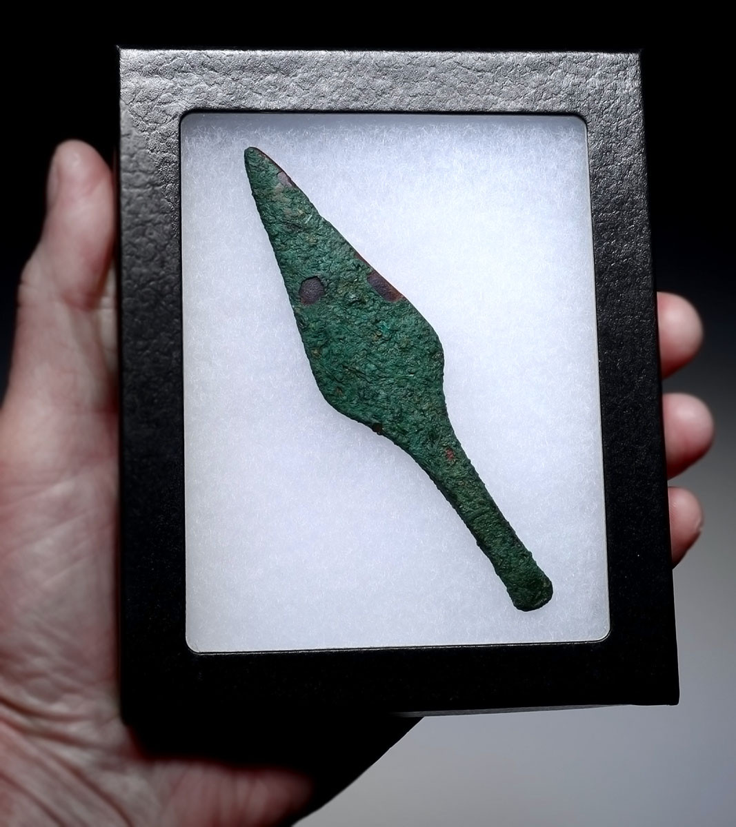 LARGE ANCIENT MESOPOTAMIA BRONZE ARROWHEAD PROJECTILE POINT OF THE EARLIEST TYPE FROM THE NEAR EAST  *LUR457XX