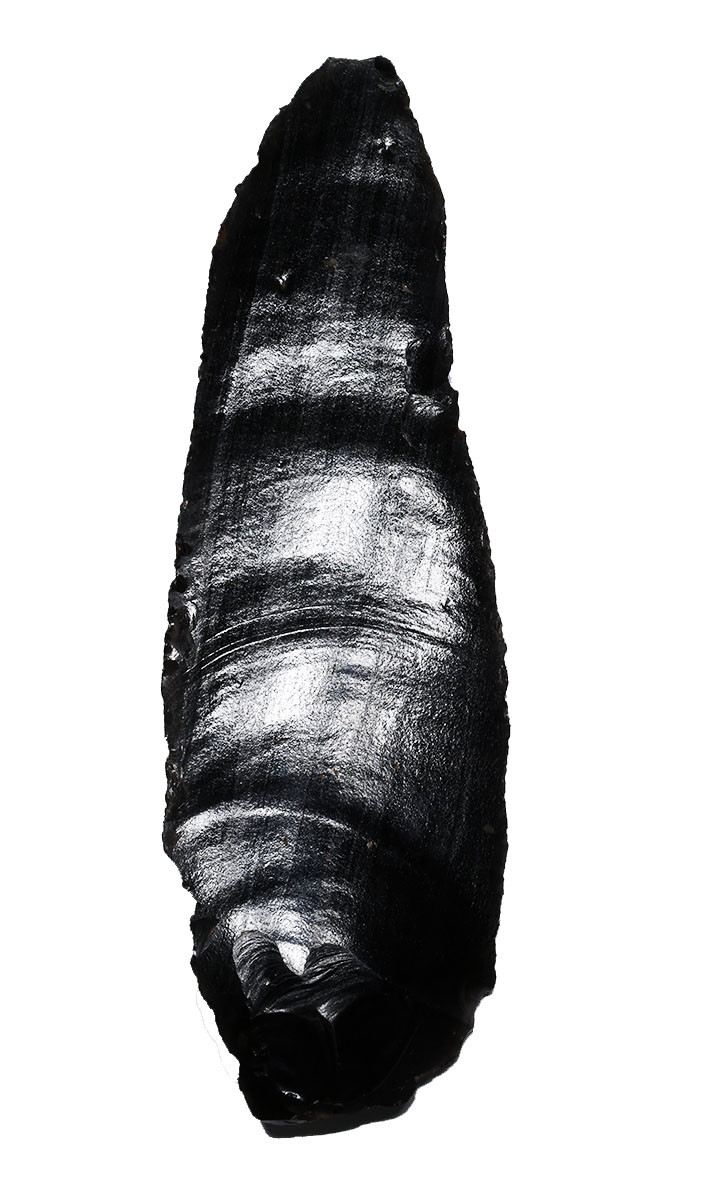 MASSIVE PRE-COLUMBIAN AZTEC BANDED OBSIDIAN HUMAN SACRIFICE DISMEMBERMENT BUTCHERING BLADE  *PC661