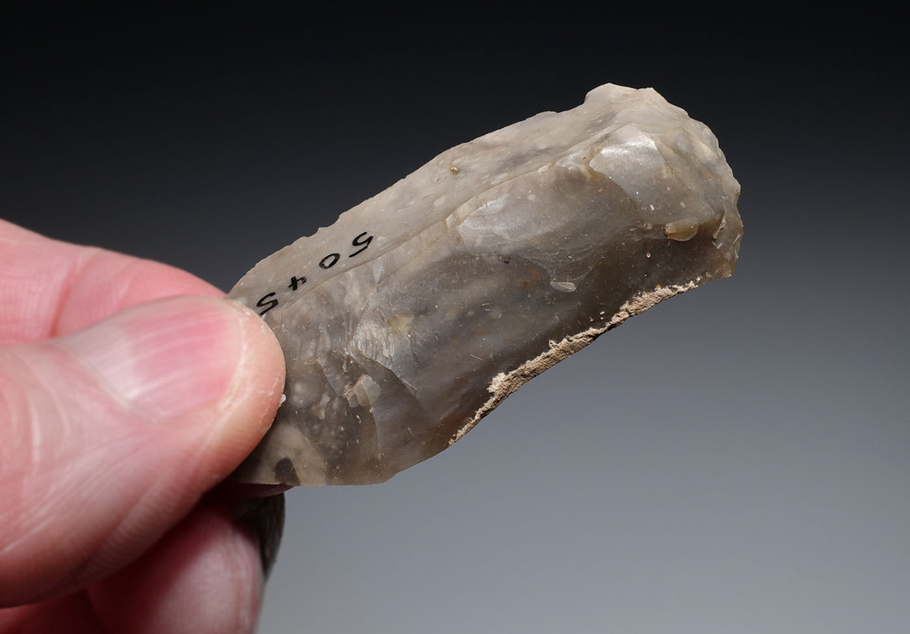 TWO EXCEPTIONAL EUROPEAN NEOLITHIC OMALIEN FLINT END SCRAPER BLADE TOOLS FROM THE LINEAR POTTERY CULTURE OF BELGIUM  *N352
