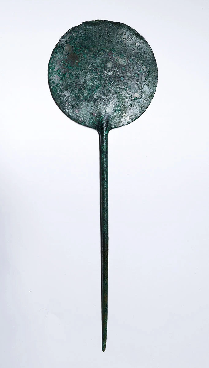 LARGE ANCIENT MESOPOTAMIA BRONZE DISK HEADED STICK PIN MIRROR FROM THE NEAR EAST  *LUR452