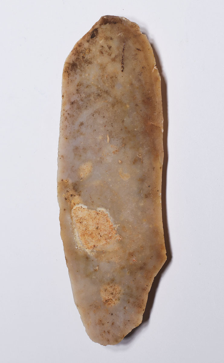 LARGE NEANDERTHAL MOUSTERIAN FLINT BLADE KNIFE FLAKE TOOL FROM FAMOUS MIDDLE PALEOLITHIC SITE IN FRANCE  *M539