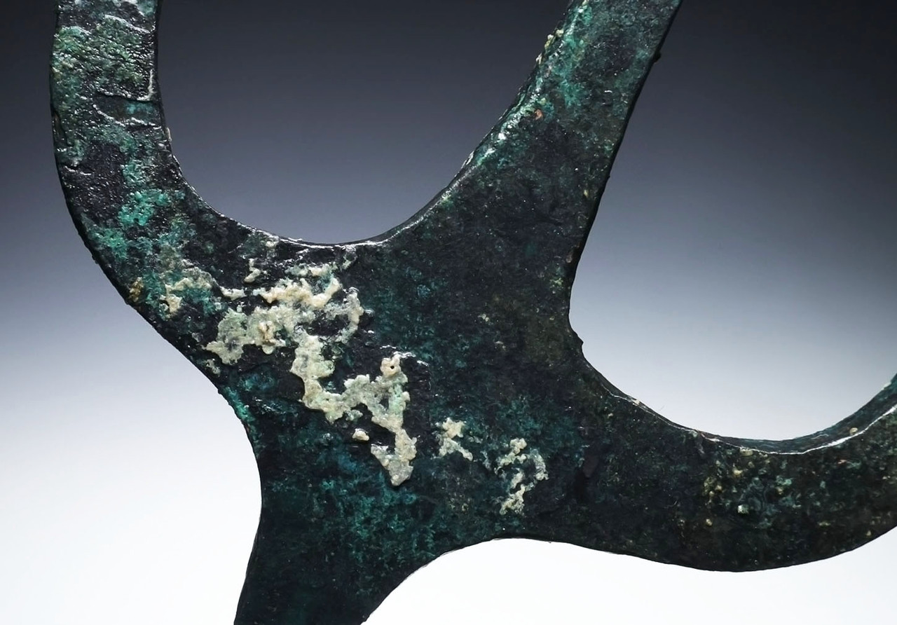 EXTREMELY RARE SAKA INDO-SCYTHIAN ANCIENT BRONZE COMBAT WAR TRIDENT  *LUR467