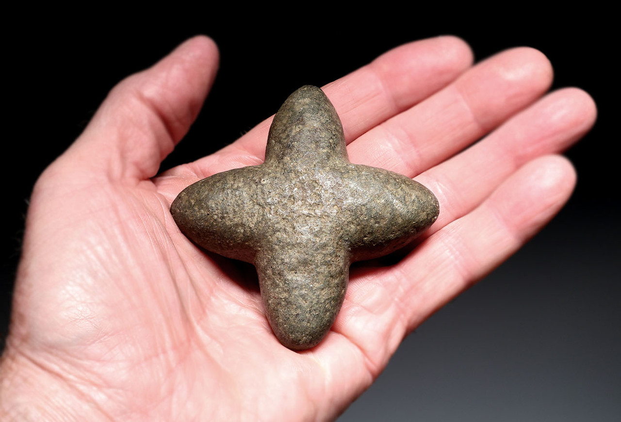 EXTREMELY RARE PRE-COLUMBIAN INCA STONE STAR BOLA WEIGHT FROM A BOLA PERDIDA THROWING WEAPON  *PC662