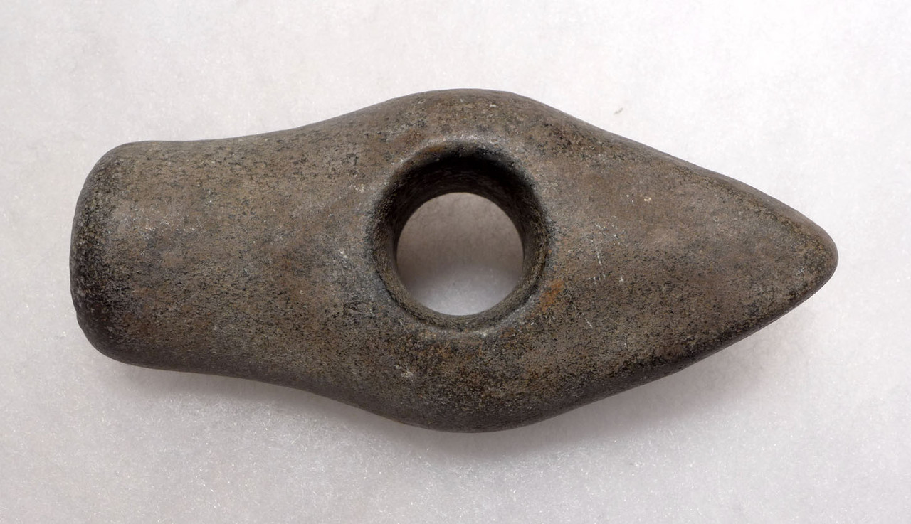 DECORATIVE BOAT AXE STONE BATTLE AXE OF THE EUROPEAN CORDED WARE CULTURE  *N235