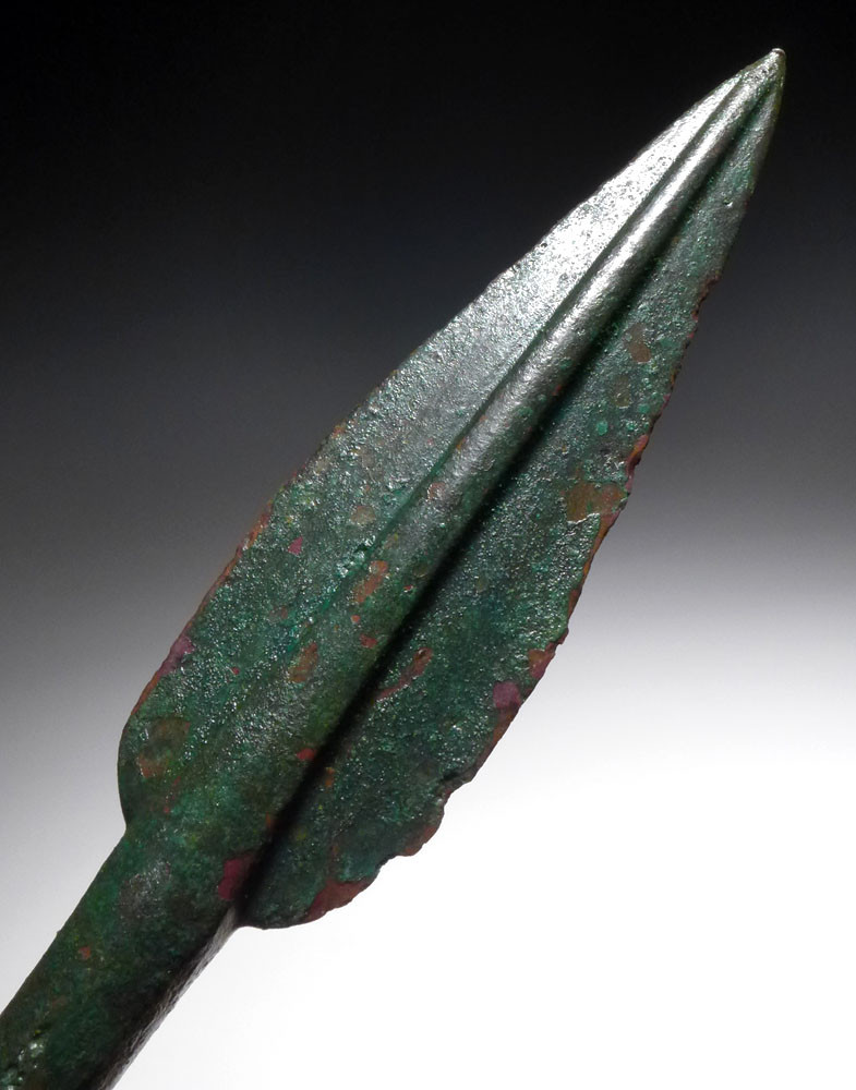 LARGE ANCIENT BRONZE CHARIOT HORSEBACK LANCE SPEARHEAD FROM LURISTAN  *LUR222