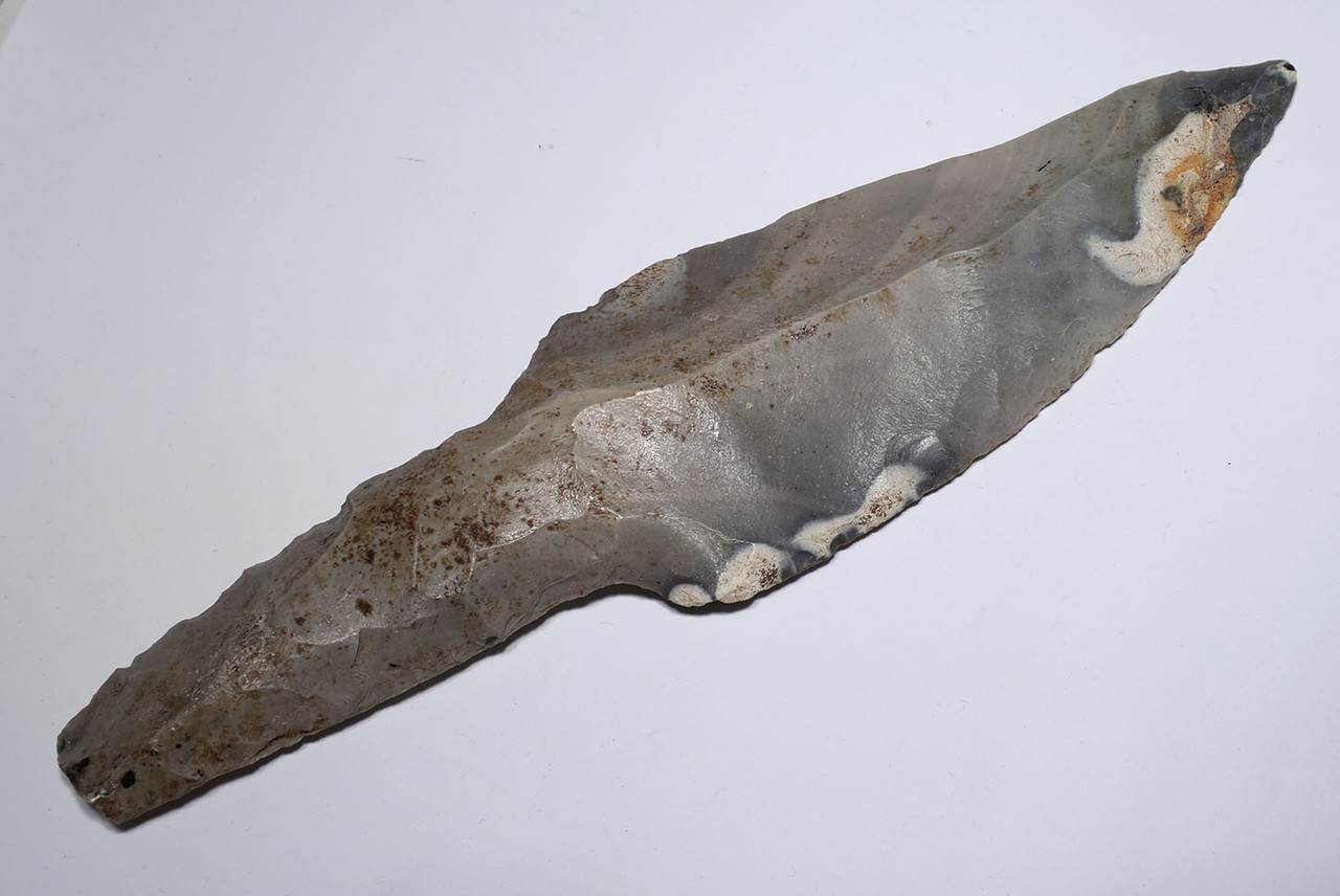 SUPERB MAYAN PRE-COLUMBIAN CHERT DAGGER STEMMED MACRO BLADE KNIFE  *PC671