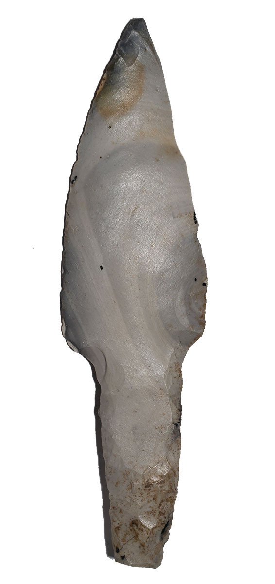 SUPERB MAYAN PRE-COLUMBIAN CHERT DAGGER STEMMED MACRO BLADE KNIFE  *PC671