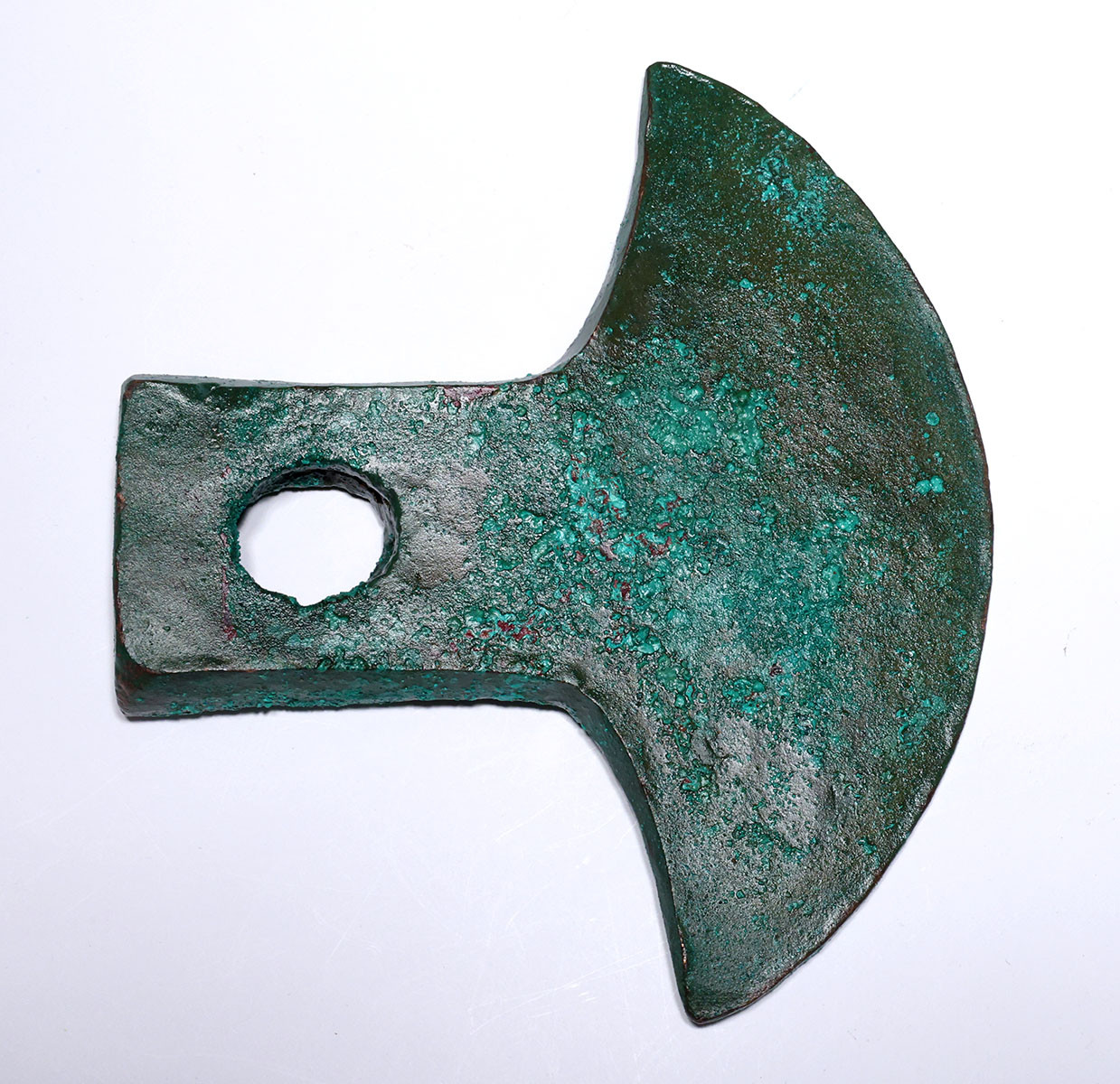 FINEST LARGE PRE-COLUMBIAN INCA PIERCED COPPER BRONZE WAR AXE  *PC674