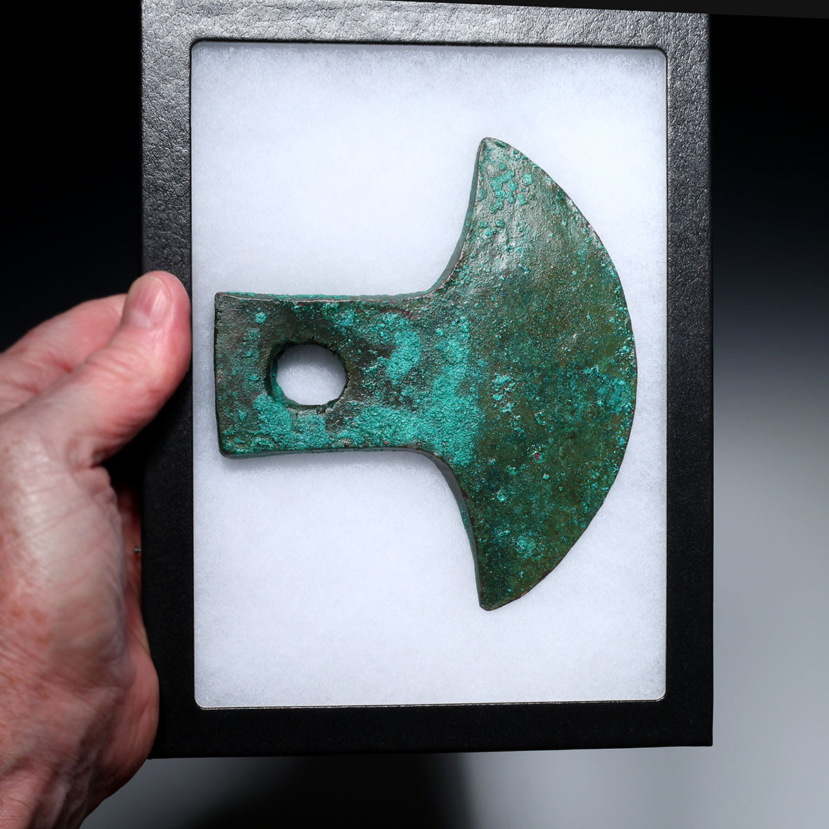 FINEST LARGE PRE-COLUMBIAN INCA PIERCED COPPER BRONZE WAR AXE  *PC674