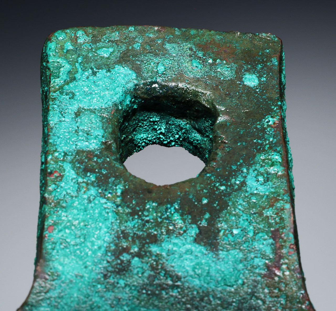 FINEST LARGE PRE-COLUMBIAN INCA PIERCED COPPER BRONZE WAR AXE  *PC674
